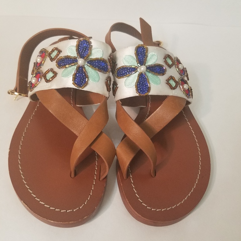 Tory burch estella embellished slingback sandals